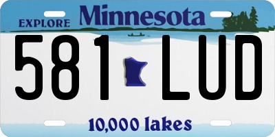 MN license plate 581LUD