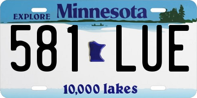 MN license plate 581LUE