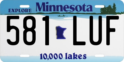 MN license plate 581LUF