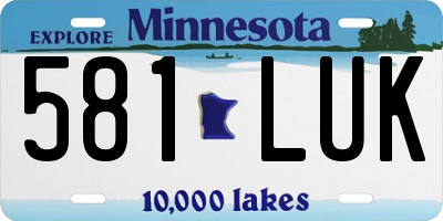 MN license plate 581LUK
