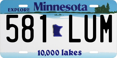 MN license plate 581LUM