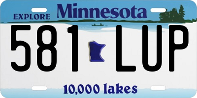 MN license plate 581LUP