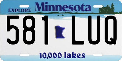 MN license plate 581LUQ