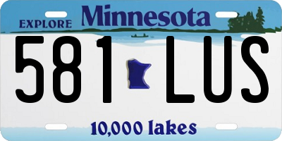 MN license plate 581LUS