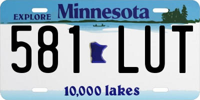 MN license plate 581LUT