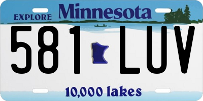 MN license plate 581LUV