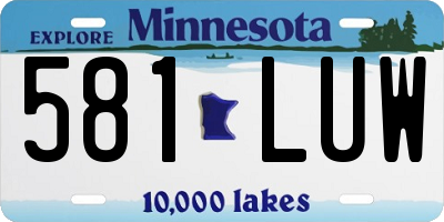MN license plate 581LUW