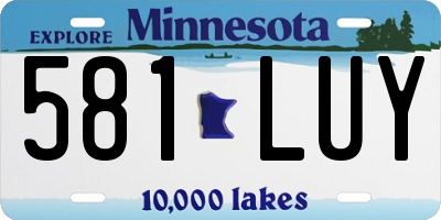 MN license plate 581LUY
