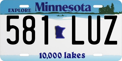 MN license plate 581LUZ