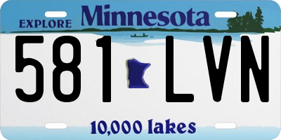 MN license plate 581LVN