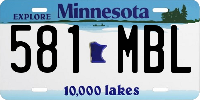 MN license plate 581MBL