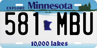 MN license plate 581MBU