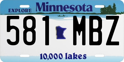 MN license plate 581MBZ