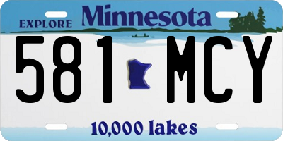 MN license plate 581MCY