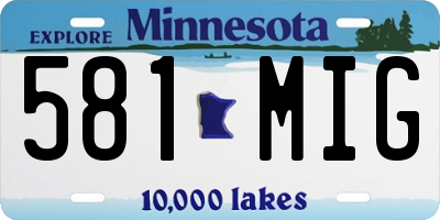 MN license plate 581MIG