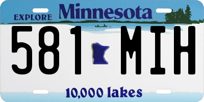 MN license plate 581MIH