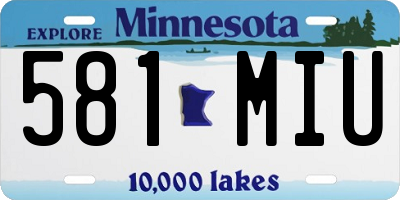 MN license plate 581MIU