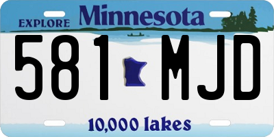 MN license plate 581MJD