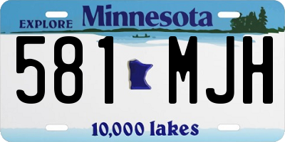 MN license plate 581MJH