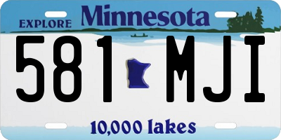 MN license plate 581MJI