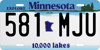 MN license plate 581MJU