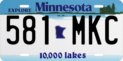 MN license plate 581MKC