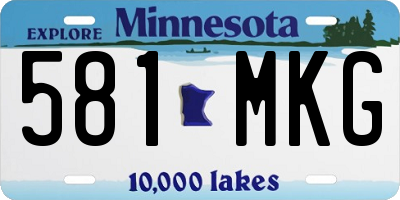 MN license plate 581MKG