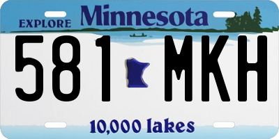 MN license plate 581MKH