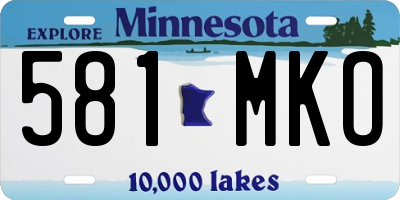 MN license plate 581MKO
