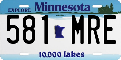 MN license plate 581MRE