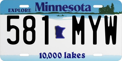 MN license plate 581MYW