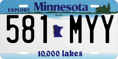 MN license plate 581MYY