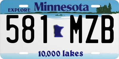 MN license plate 581MZB