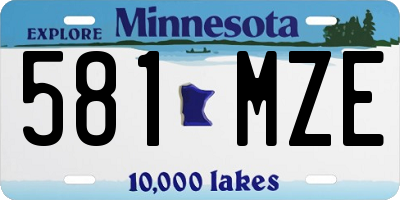 MN license plate 581MZE