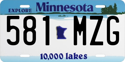 MN license plate 581MZG