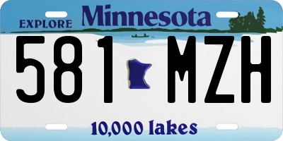MN license plate 581MZH