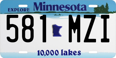 MN license plate 581MZI