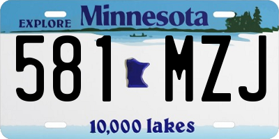 MN license plate 581MZJ