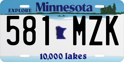 MN license plate 581MZK