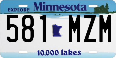 MN license plate 581MZM