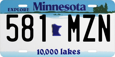 MN license plate 581MZN