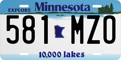 MN license plate 581MZO