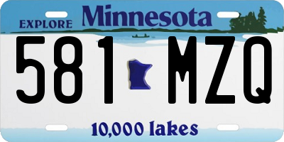 MN license plate 581MZQ