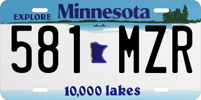 MN license plate 581MZR