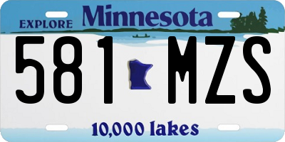 MN license plate 581MZS