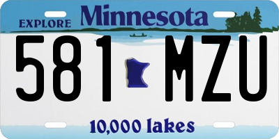 MN license plate 581MZU