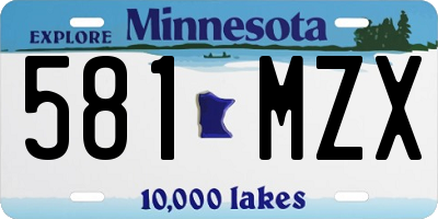 MN license plate 581MZX