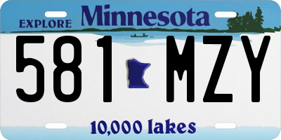 MN license plate 581MZY