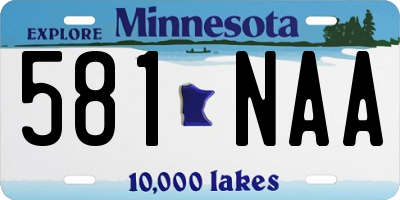 MN license plate 581NAA