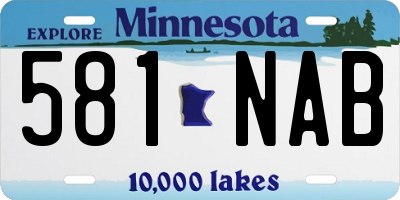 MN license plate 581NAB